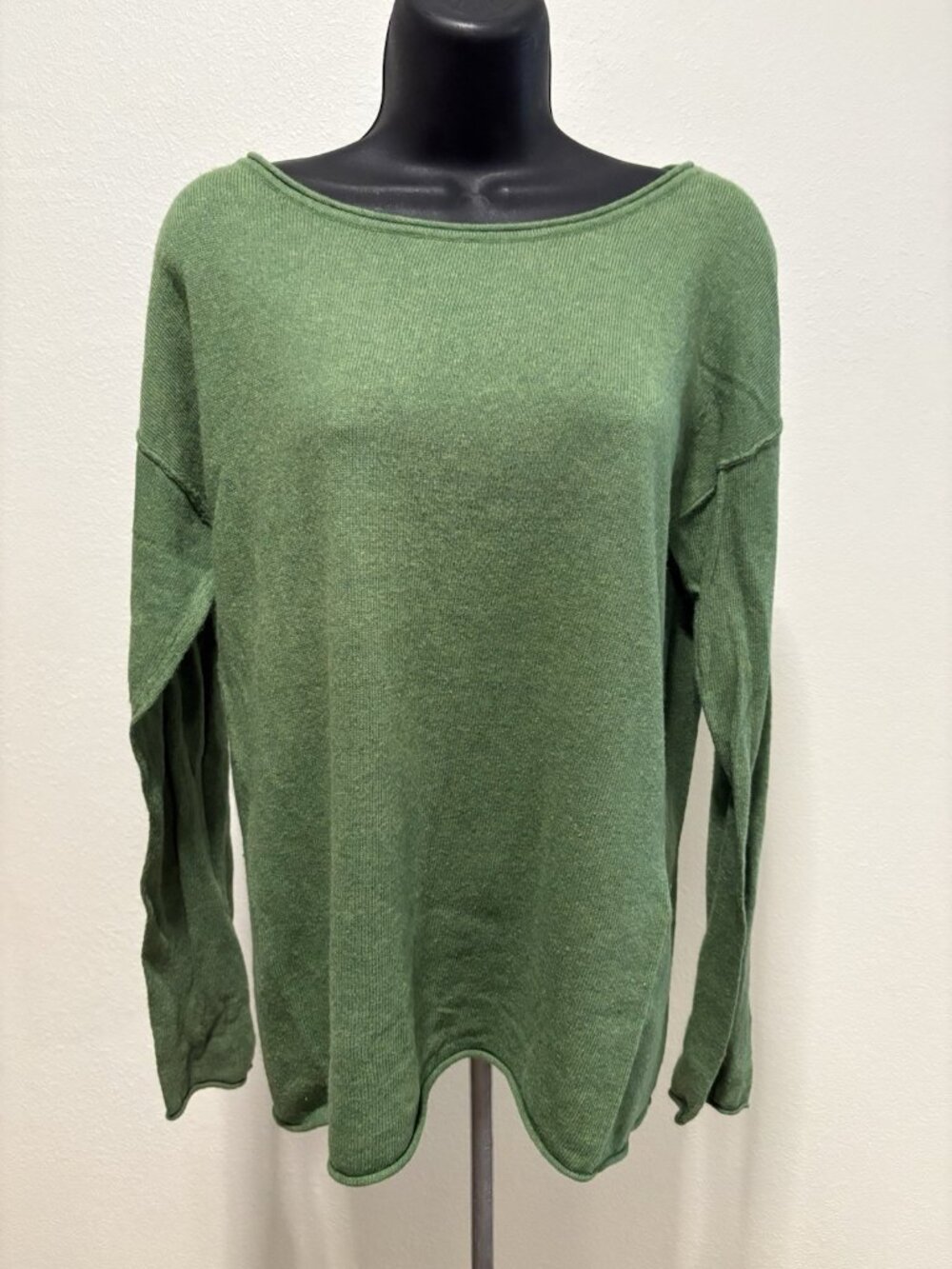 H&M L.O.G.G. Green knit Sweater Women Medium Long Sleeve Pullover